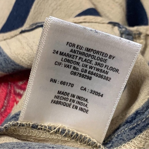 Akemi + Kin by Anthropologie Manuela Stripe Floral Long Sleeve Blouse Size XS - Picture 7 of 8